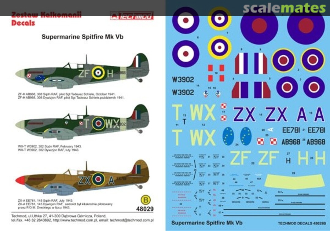 Boxart Supermarine Spitfire Mk VB 48029 Techmod Boxart Supermarine Spitfire Mk VB 48029 Techmod