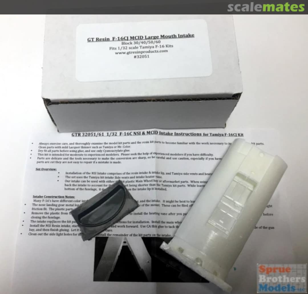Boxart F-16CJ Falcon MCID Large Mouth Seamless Intake 32051 GT Resin Boxart F-16CJ Falcon MCID Large Mouth Seamless Intake 32051 GT Resin