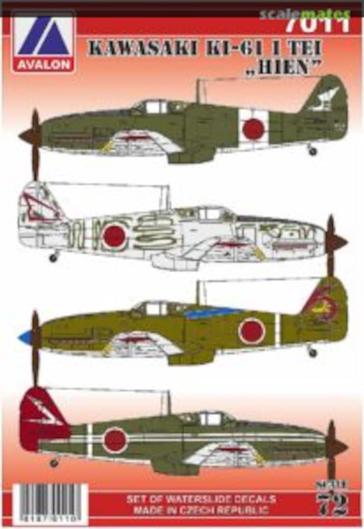 Boxart Kawasaki Ki-61 I Tei "Hien" 7011 Avalon Decals Boxart Kawasaki Ki-61 I Tei "Hien" 7011 Avalon Decals
