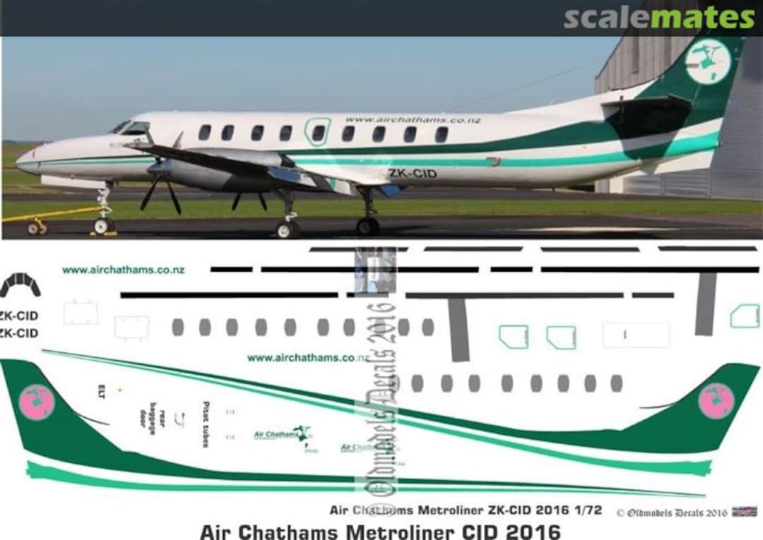 Boxart Air Chathams Metroliner ZK-CID 2016 OMD1058A Oldmodels Decals Boxart Air Chathams Metroliner ZK-CID 2016 OMD1058A Oldmodels Decals