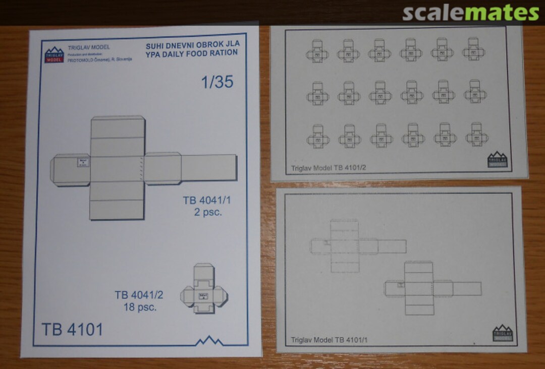 Boxart YPA Daily Food Ration boxes TB4101 Triglav model Boxart YPA Daily Food Ration boxes TB4101 Triglav model