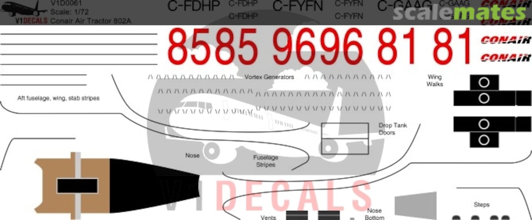 Boxart Conair Air Tractor AT-802 V1D0061-72 V1 Decals Boxart Conair Air Tractor AT-802 V1D0061-72 V1 Decals