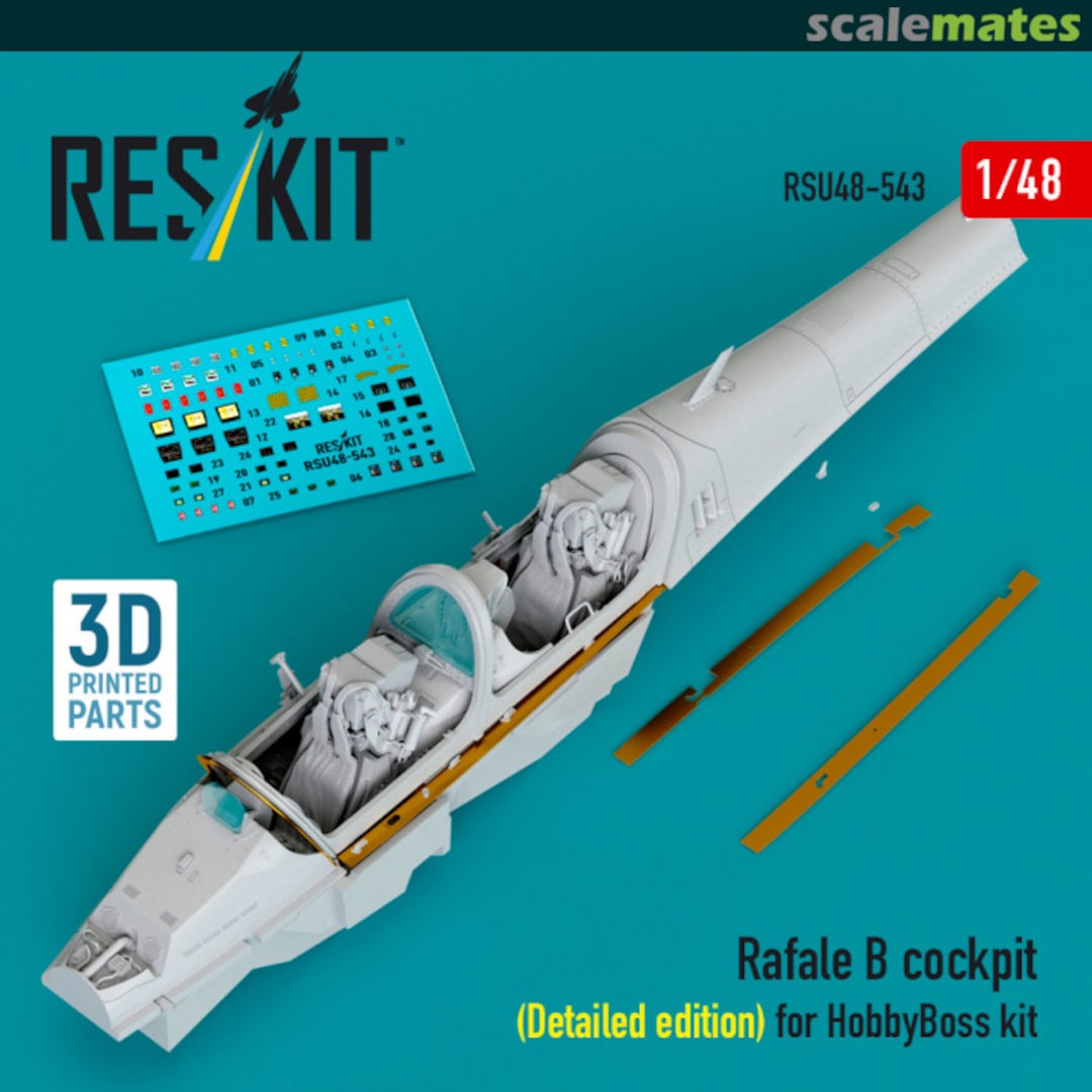 Boxart Rafale B - cockpit (Detailed edition) (3D Printed) RSU48-0543 ResKit Boxart Rafale B - cockpit (Detailed edition) (3D Printed) RSU48-0543 ResKit