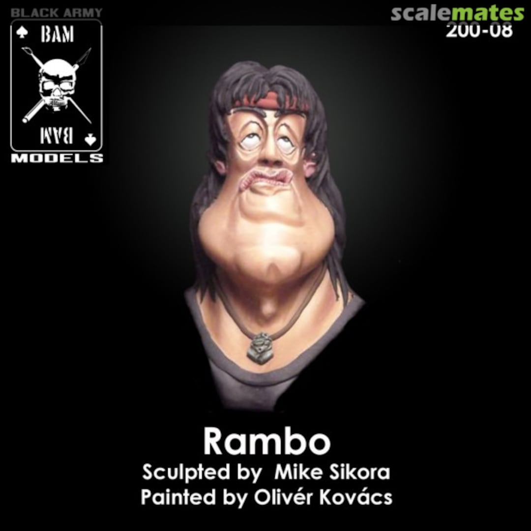Boxart Rambo Büste / 200mm 200-08 Black Army Modells Boxart Rambo Büste / 200mm 200-08 Black Army Modells