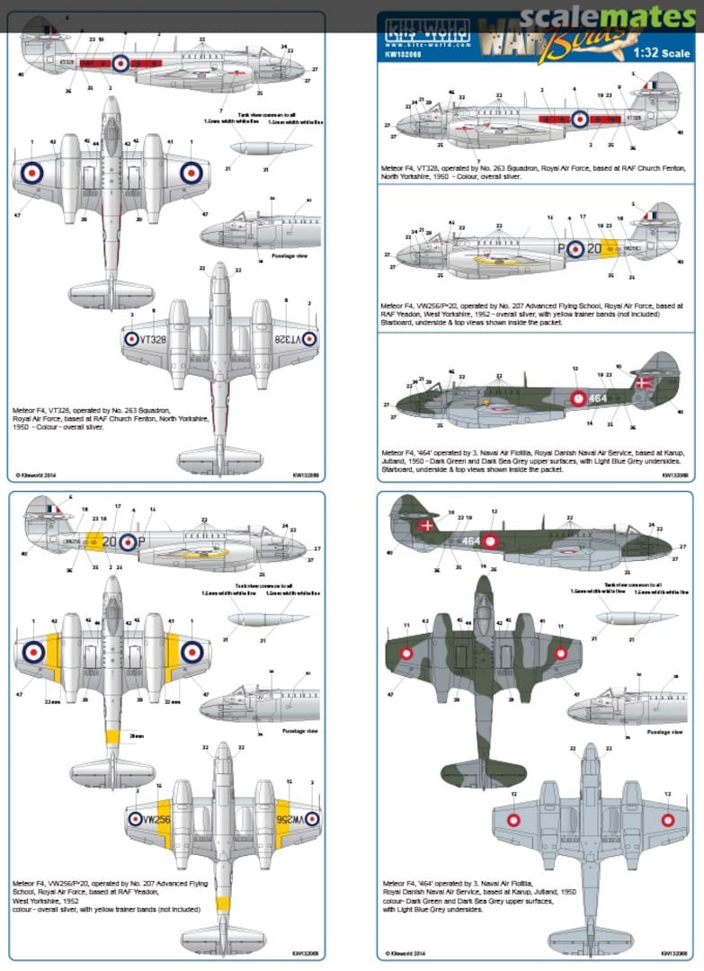 Boxart Gloster Meteor F.4 KW132068 Kits-World Boxart Gloster Meteor F.4 KW132068 Kits-World
