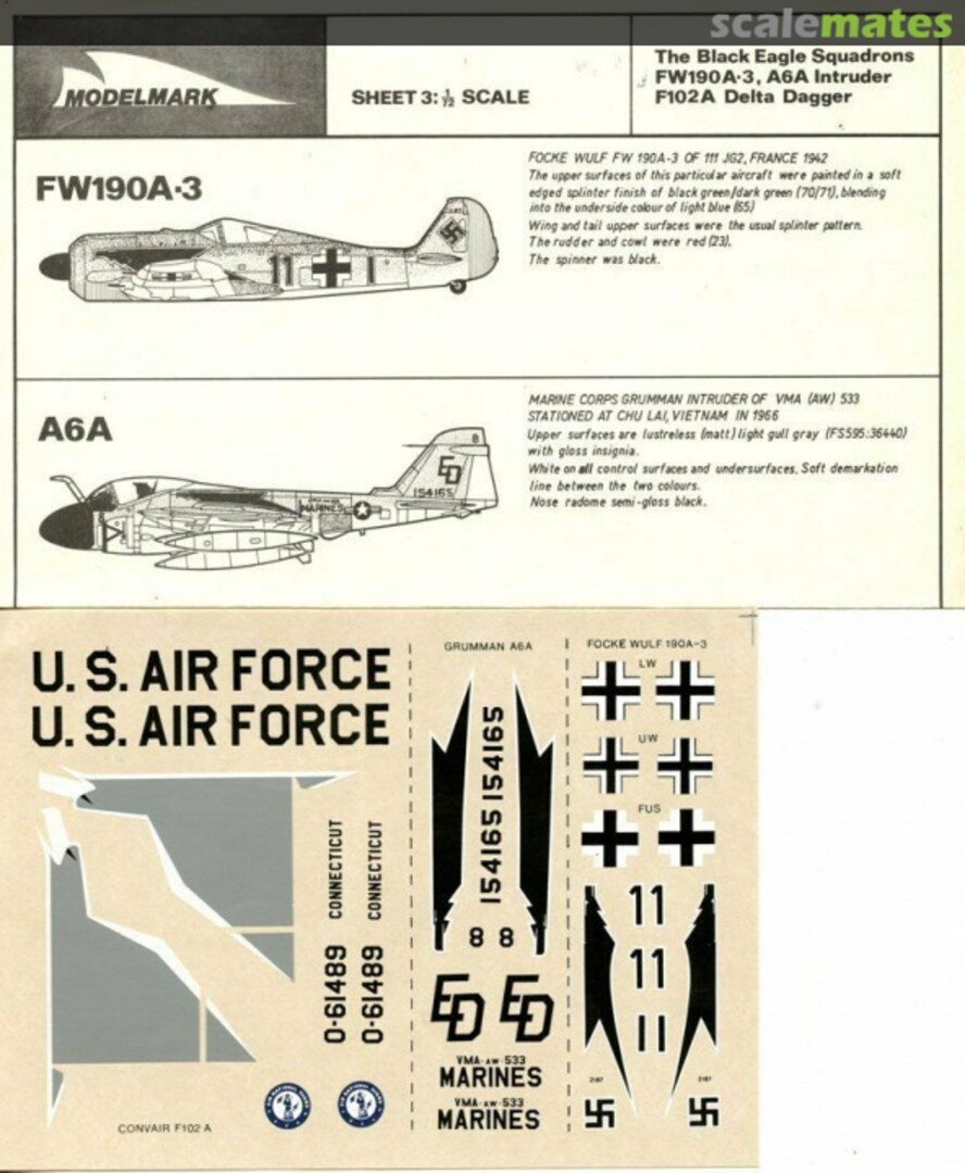 Contents Black Eagle Squadrons: FW-190A-3, A6A Intruder, F-102A Delta Dagger 3 Modelmark Contents Black Eagle Squadrons: FW-190A-3, A6A Intruder, F-102A Delta Dagger 3 Modelmark