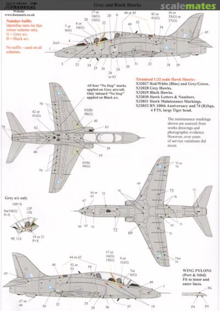 Boxart BAe Hawk T.1 Comprehensive Maintenance Marks for Grey and black Hawks X32-039 Xtradecal Boxart BAe Hawk T.1 Comprehensive Maintenance Marks for Grey and black Hawks X32-039 Xtradecal