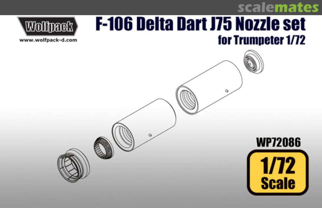 Boxart F-106 Delta Dart J75 Engine Nozzle Set WP72086 Wolfpack Boxart F-106 Delta Dart J75 Engine Nozzle Set WP72086 Wolfpack