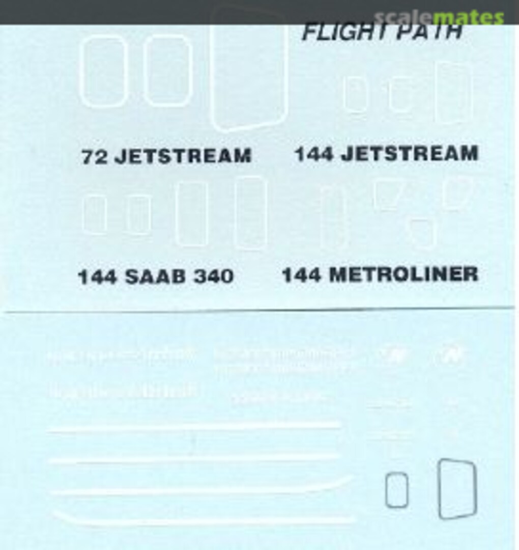 Boxart British Aerospace Jetstream 31, Saab 340B/Plus, Fairchild Swearingen Metroliner FP44-013 Flightpath Decals Boxart British Aerospace Jetstream 31, Saab 340B/Plus, Fairchild Swearingen Metroliner FP44-013 Flightpath Decals