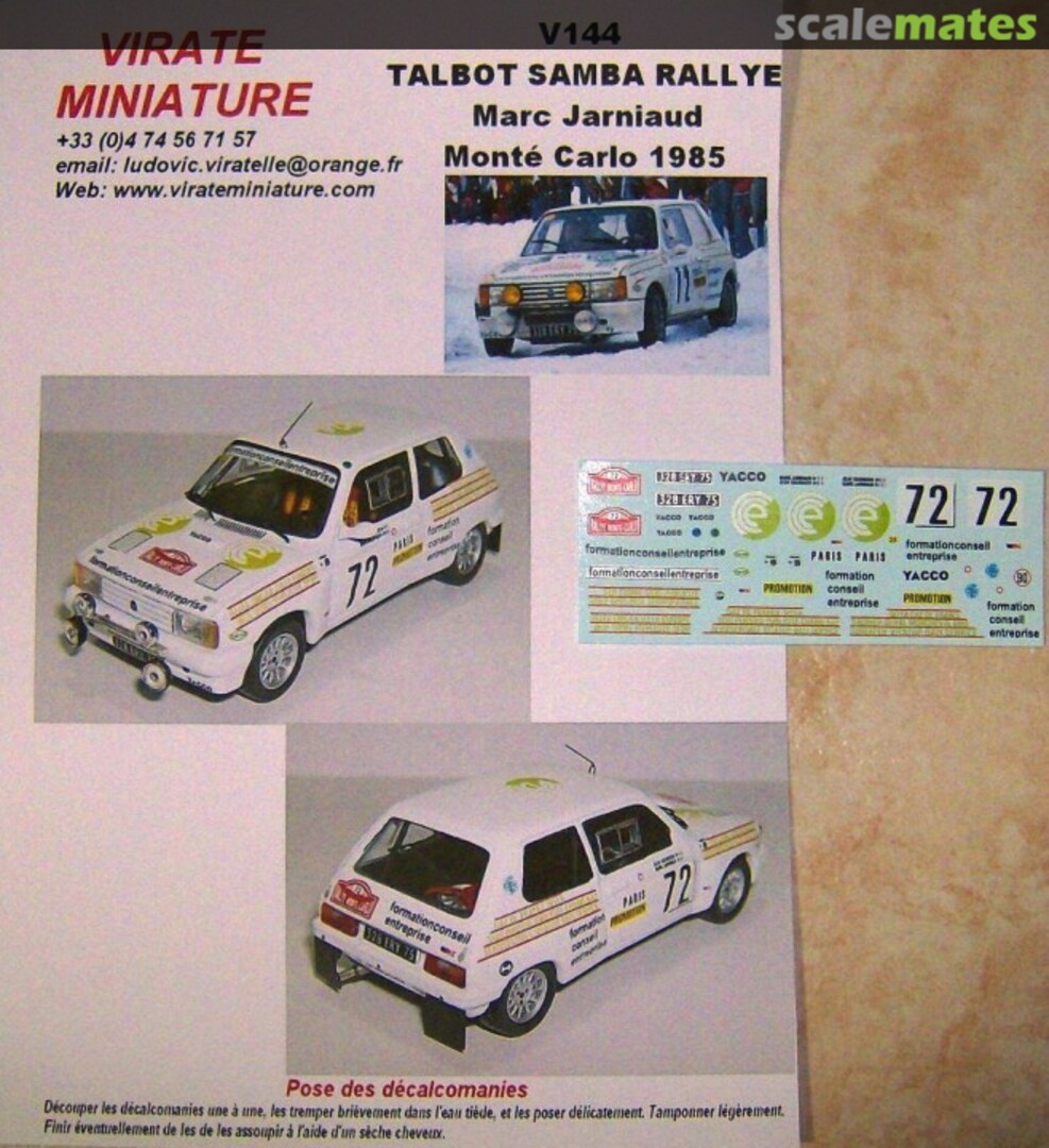 Boxart Talbot Samba Rallye V144 Virate Miniature Boxart Talbot Samba Rallye V144 Virate Miniature