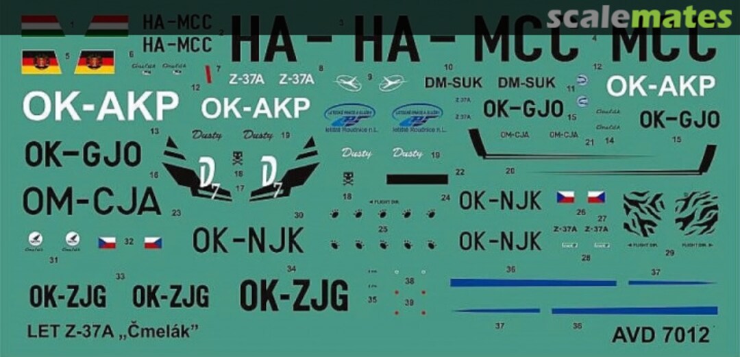 Contents LET Z-37 "Cmelak" 7012 Avalon Decals Contents LET Z-37 "Cmelak" 7012 Avalon Decals