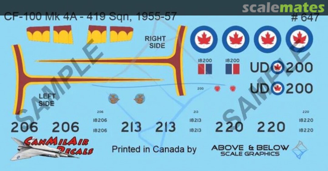 Boxart Avro CF-100 Canuck Mk. 4A - 419 Sqn (1954-55) 647 Above & Below Graphics Boxart Avro CF-100 Canuck Mk. 4A - 419 Sqn (1954-55) 647 Above & Below Graphics
