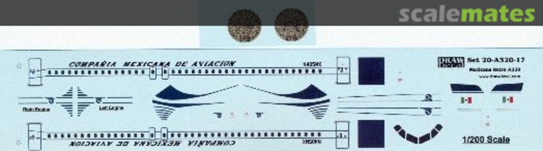 Boxart Airbus A320-231 20-A320-17 Draw Decal