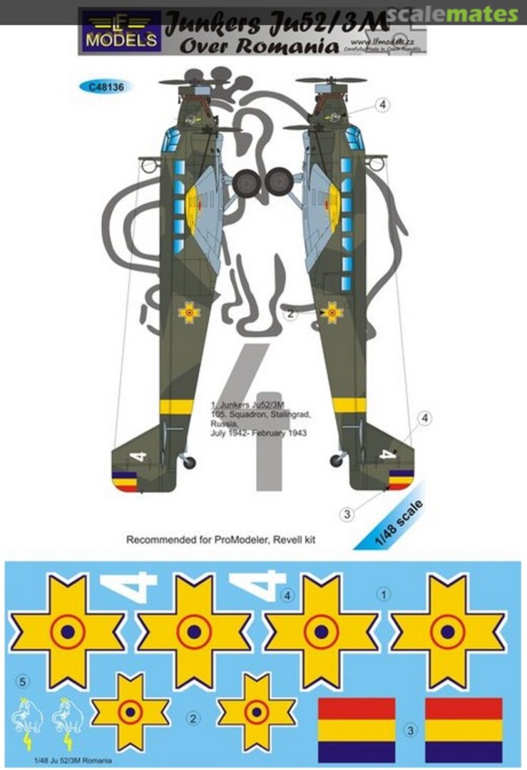Boxart Junkers Ju.52/3m over Romania C48146 LF Models Boxart Junkers Ju.52/3m over Romania C48146 LF Models