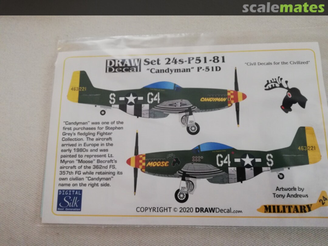 Boxart Candyman P-51D 24-P51-81 Draw Decal Boxart Candyman P-51D 24-P51-81 Draw Decal