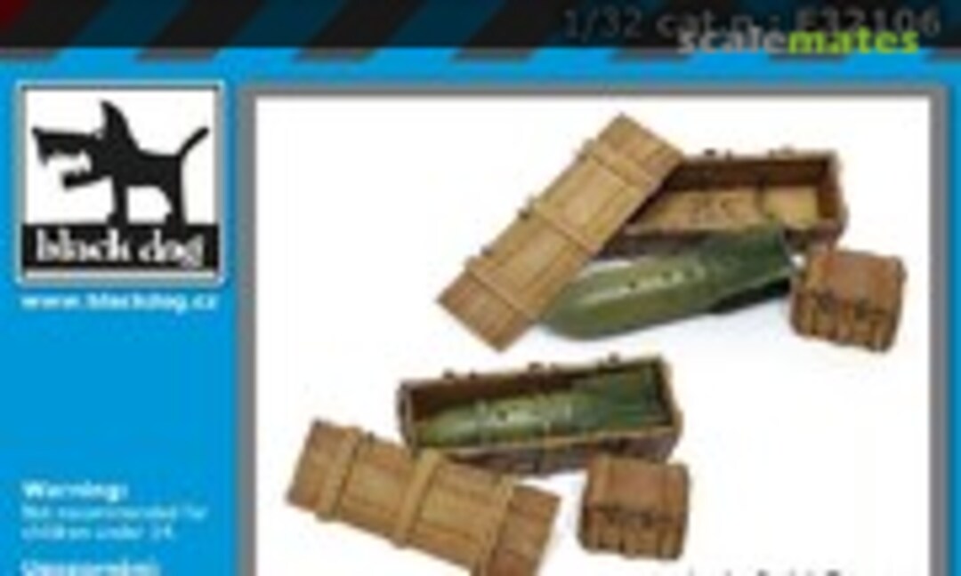 1:32 WW II Luftwaffe bombs SC250 + crate boxes (Black Dog F32106) F32106