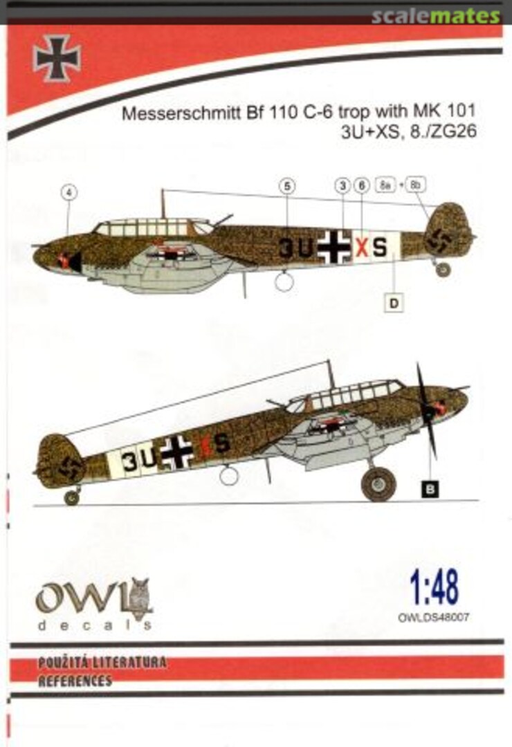 Boxart Messerschmitt Bf 110 C-6 trop OWLDS48007 OWL Boxart Messerschmitt Bf 110 C-6 trop OWLDS48007 OWL