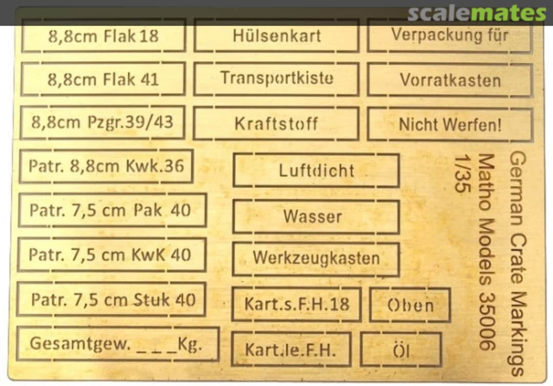 Boxart German Crate Markings 35006 Matho Models Boxart German Crate Markings 35006 Matho Models