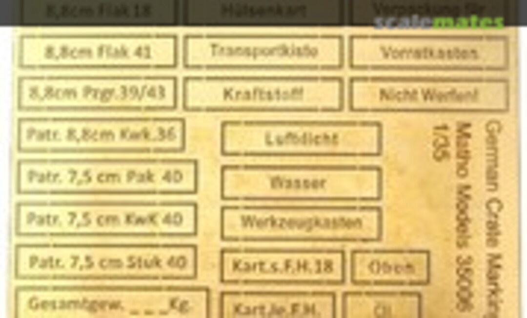 1:35 German Crate Markings (Matho Models 35006) 35006