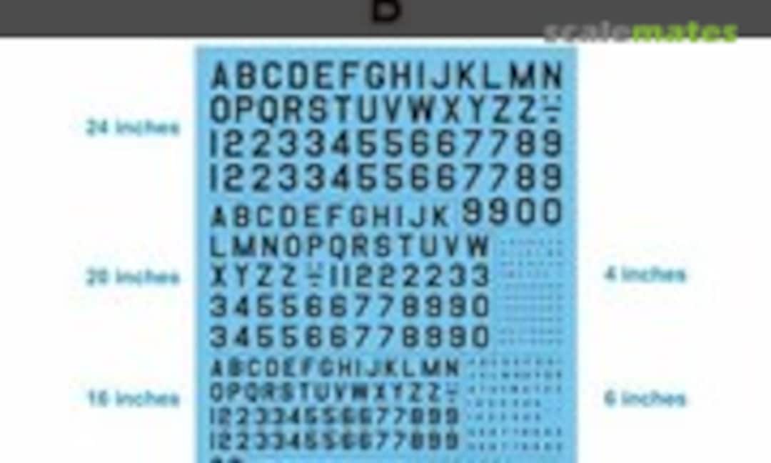 1:48 U.S. Letters & Numbers (Black) (Techmod 48818) 48818