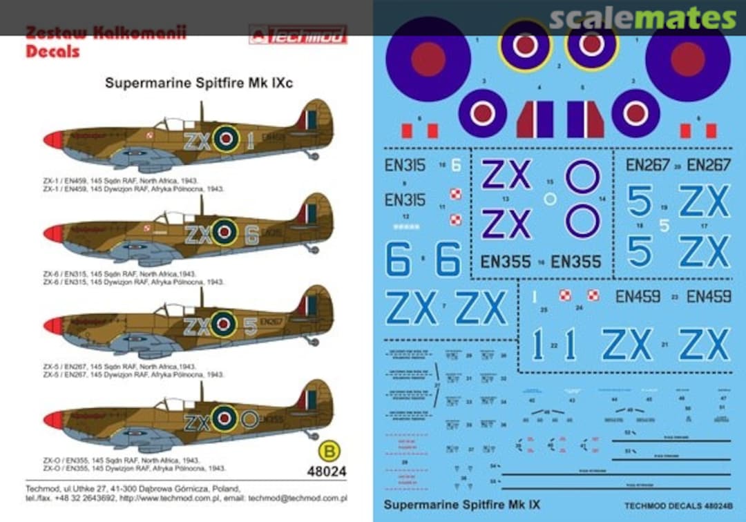 Boxart Supermarine Spitfire Mk IXc 48024 Techmod Boxart Supermarine Spitfire Mk IXc 48024 Techmod