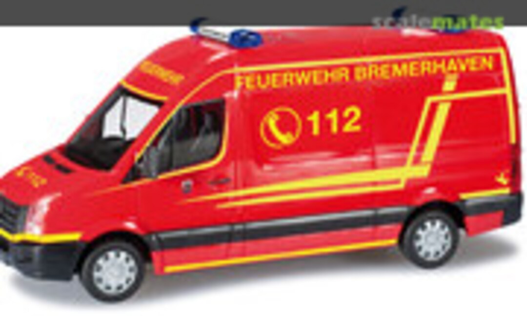 1:87 VW Crafter box type with raised roof &quot;Bremerhaven fire department&quot; (Herpa 091008)
