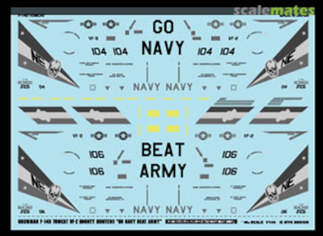 Boxart Grumman F-14D Tomcat VF-2 Bounty Hunters `Go Navy Beat Army` A-150 MYK Design Boxart Grumman F-14D Tomcat VF-2 Bounty Hunters `Go Navy Beat Army` A-150 MYK Design