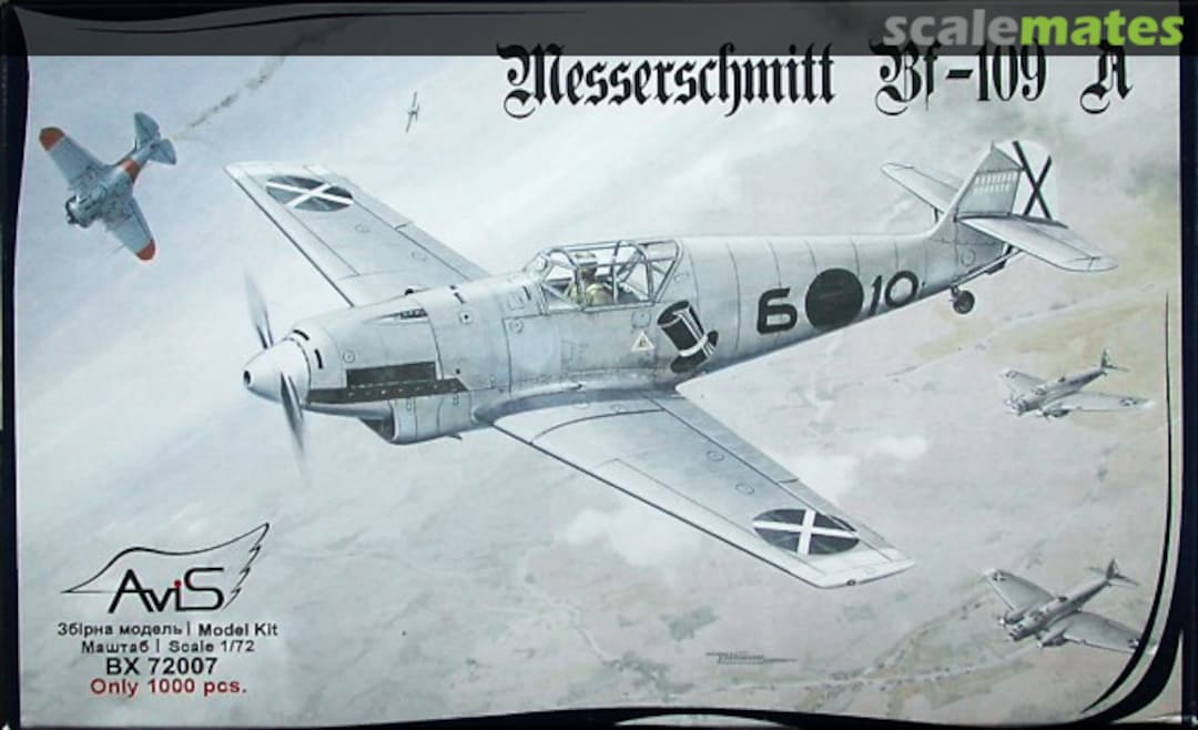 Boxart Messerschmitt Bf-109 A BX 72007 AviS Boxart Messerschmitt Bf-109 A BX 72007 AviS
