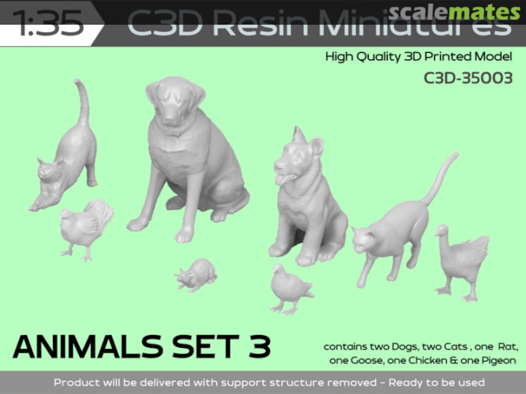Boxart Animals Set 3 3CD-35003 C3D Resin Miniatures Boxart Animals Set 3 3CD-35003 C3D Resin Miniatures