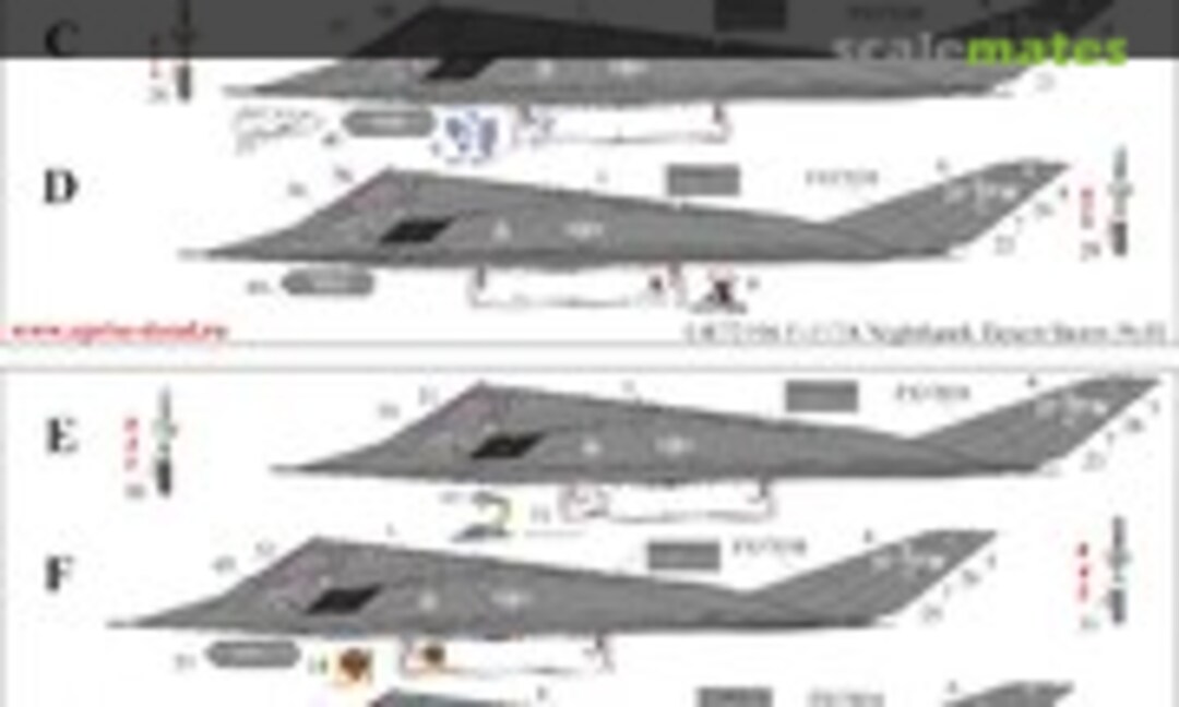 1:72 F-117A Nighthawk Desert Storm Pt.IV, with stencils (UpRise Decal UR72196) UR72196