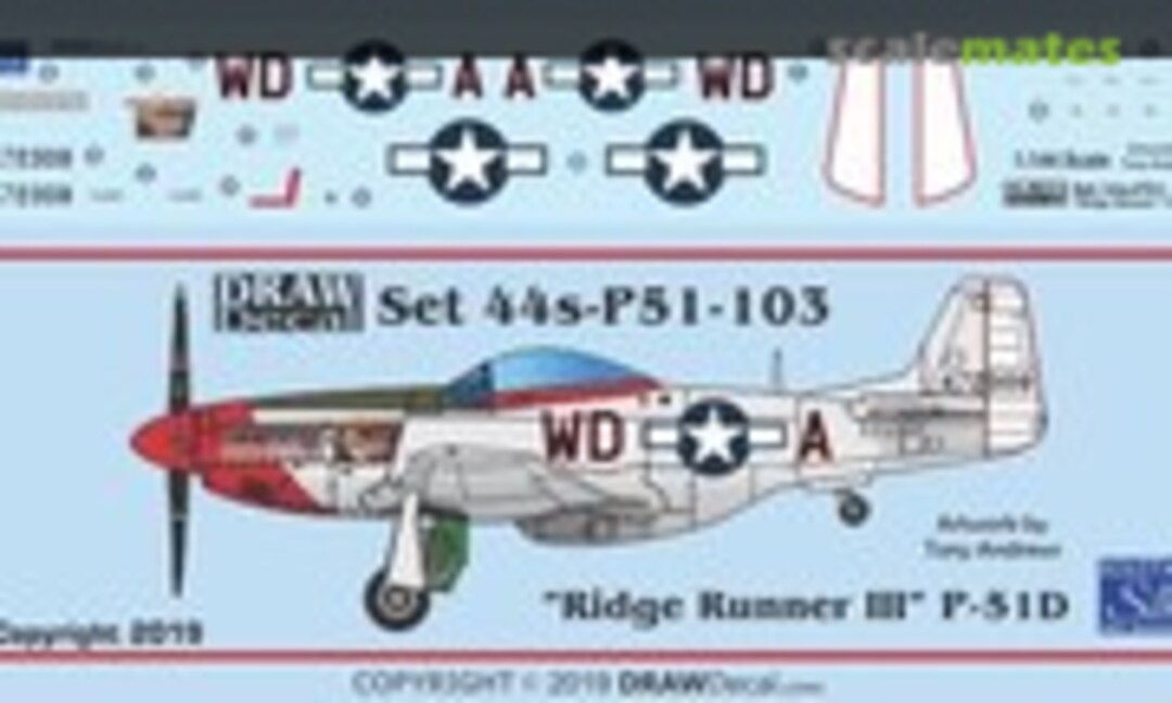 1:144 “Ridge Runner III” P-51D (Draw Decal 44-P51-103) 44-P51-103