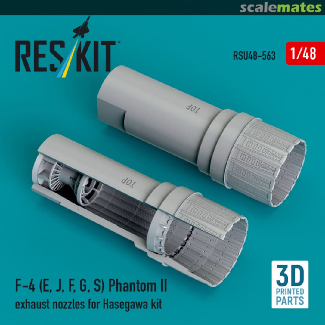 Boxart F-4 (E, J, F, G, S) Phantom II - exhaust nozzles (3D Printed) RSU48-0563 ResKit