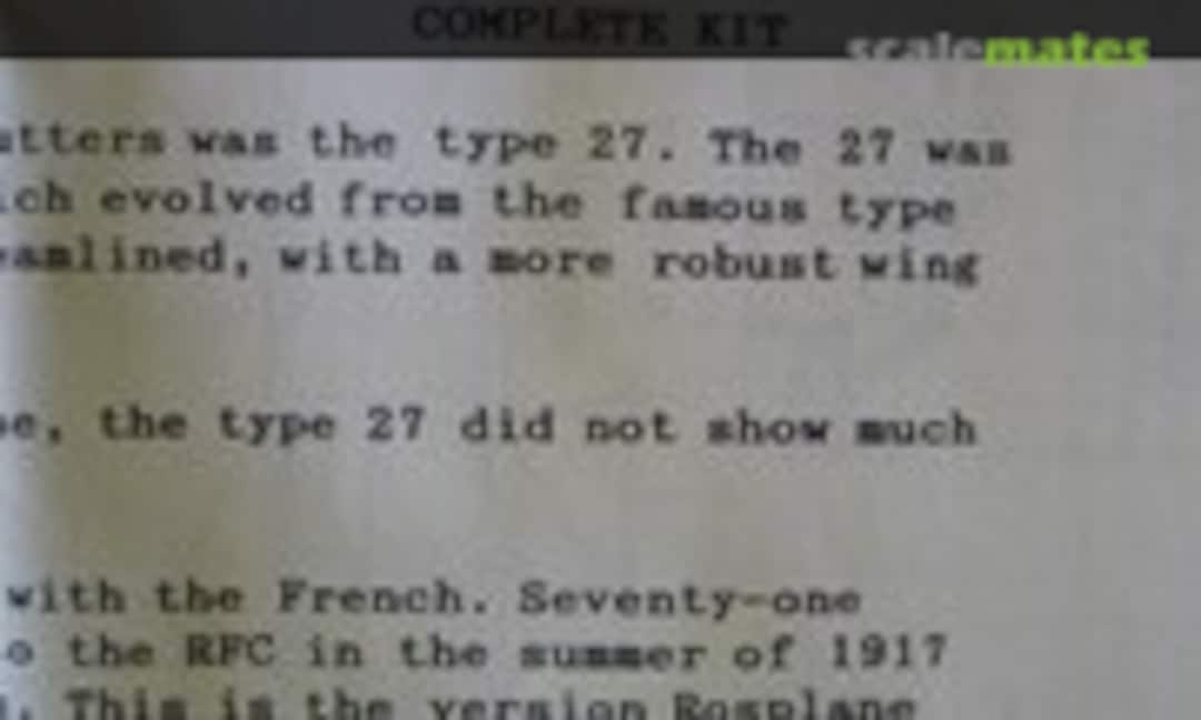 1:72 Nieuport 27 C.1 (Roseplane )