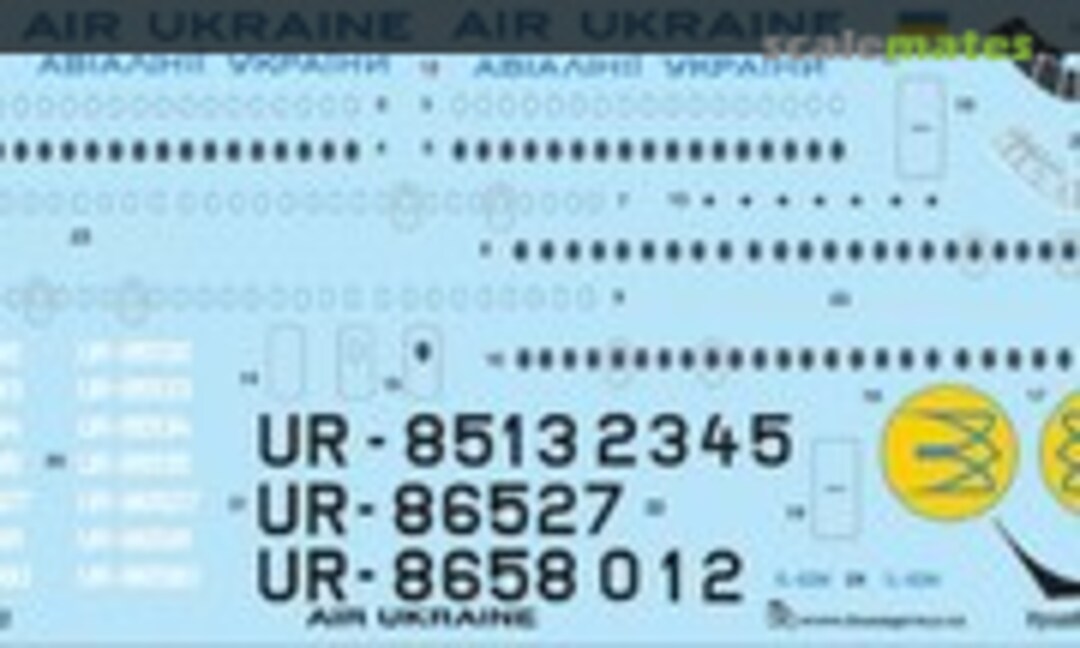 1:144 Ilyushin Il-62M Air Ukraine (BOA Decals 14482)