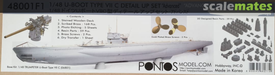 Boxart U-BOOT TYPE VII C DETAIL UP SET "ADVANCED" 48001F1 Pontos Model