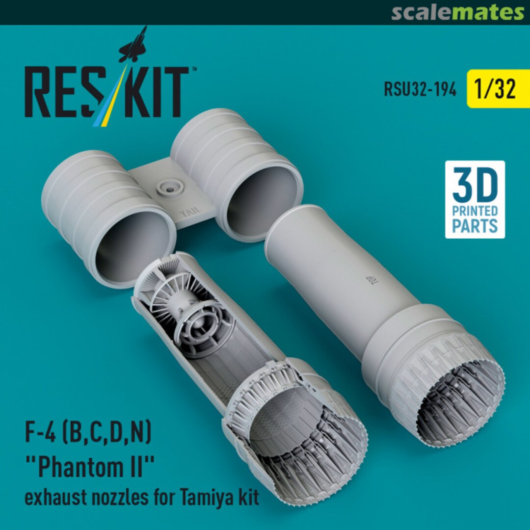 Boxart F-4 (B, C, D, N) Phantom II exhaust nozzles (3d Printed) RSU32-0194 ResKit