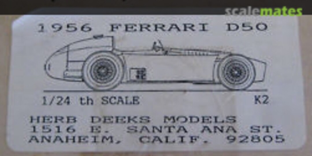 Boxart 1956 Ferrari D50 K2 Herb Deeks Models