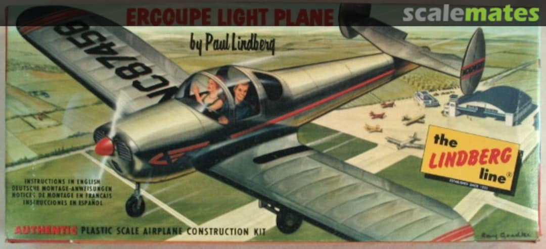 Boxart Ercoupe Light Plane 477-39 Lindberg Boxart Ercoupe Light Plane 477-39 Lindberg