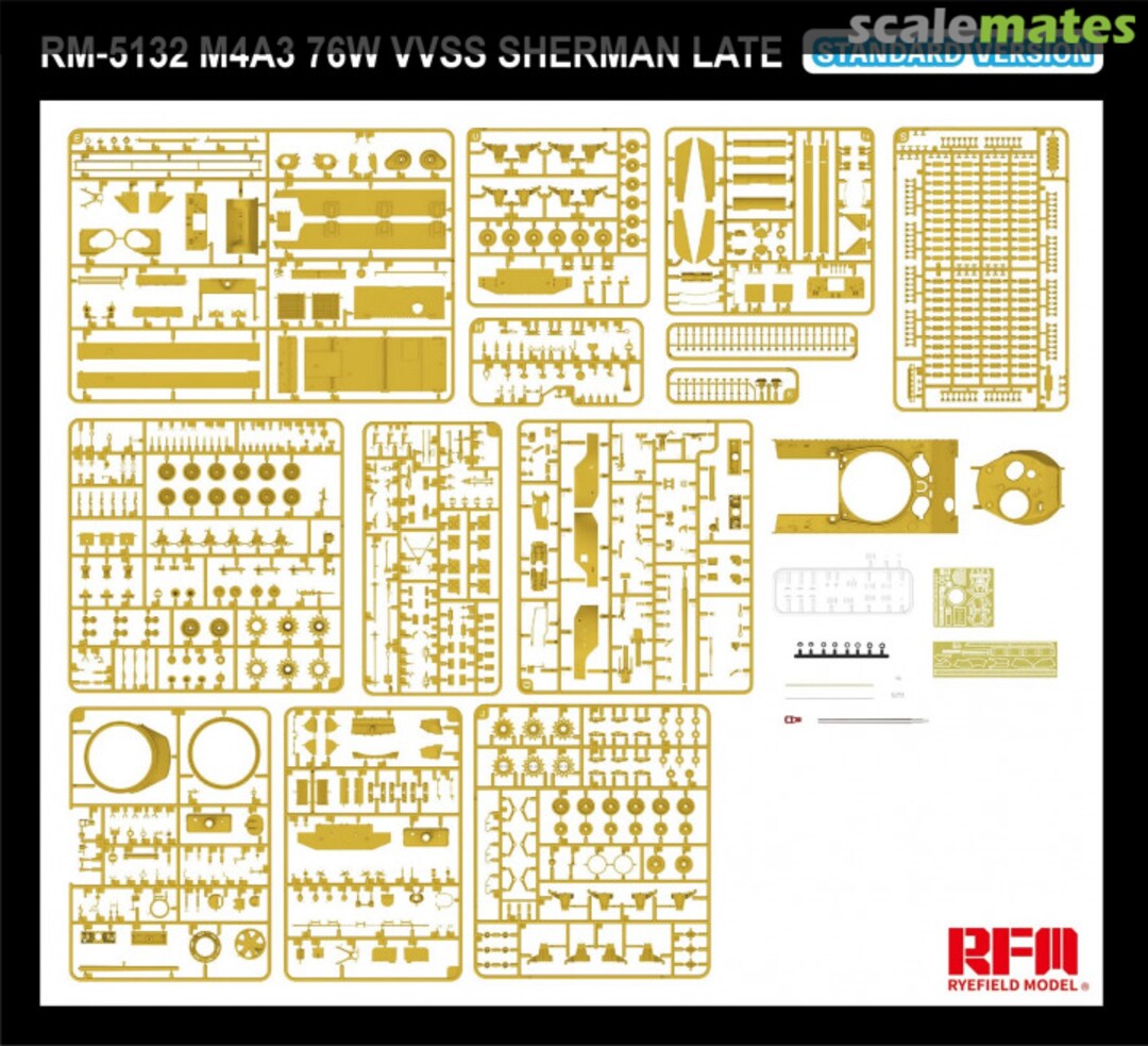 Contents M4A3 Sherman 76W VVSS Late RM-5132 Rye Field Model Contents M4A3 Sherman 76W VVSS Late RM-5132 Rye Field Model