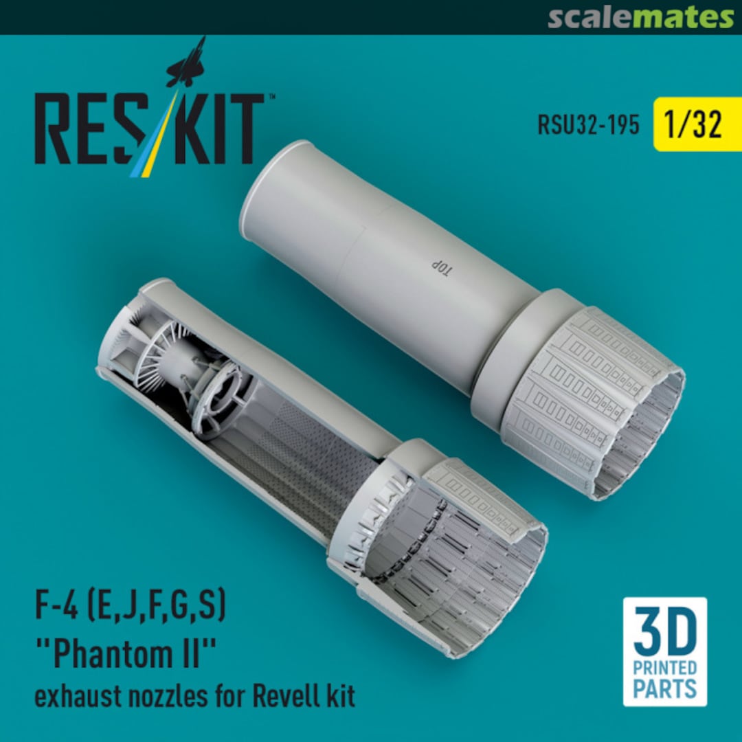 Boxart F-4 (E, J, F, G, S) Phantom II exhaust nozzles (3D Printed) RSU32-0195 ResKit Boxart F-4 (E, J, F, G, S) Phantom II exhaust nozzles (3D Printed) RSU32-0195 ResKit
