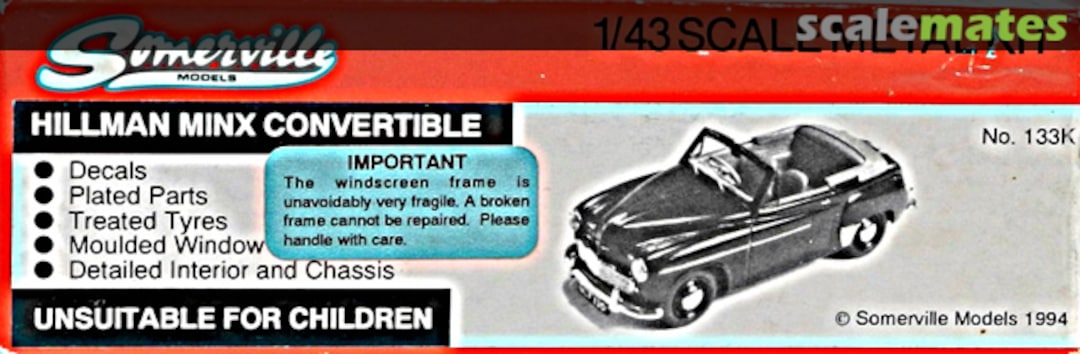 Boxart Hillman Minx Convertible 133K Somerville Models Boxart Hillman Minx Convertible 133K Somerville Models