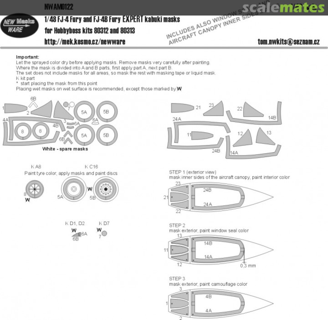 Boxart FJ-4 and FJ-4B Fury - EXPERT kabuki masks NWAM0122 New Ware