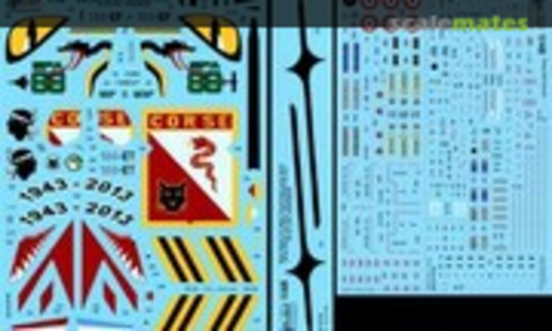 1:48 Mirage 2000-5F #57 188-ET "70 years EC3/11 Corse" 2013 & Mirage 2000-5F #45 188-EF "100 years SPA88" EC3/11 "Corse" 2017 (Syhart 48-108) 48-108