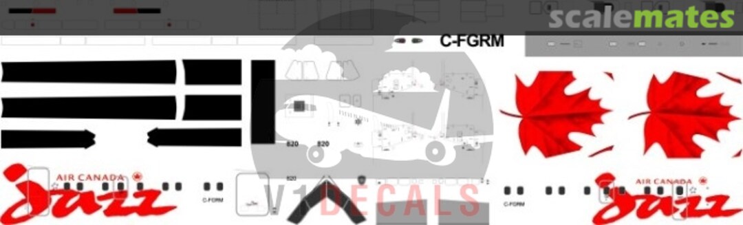 Boxart Air Canada Jazz DeHavilland Dash 8-100 V1D0052-72 V1 Decals Boxart Air Canada Jazz DeHavilland Dash 8-100 V1D0052-72 V1 Decals