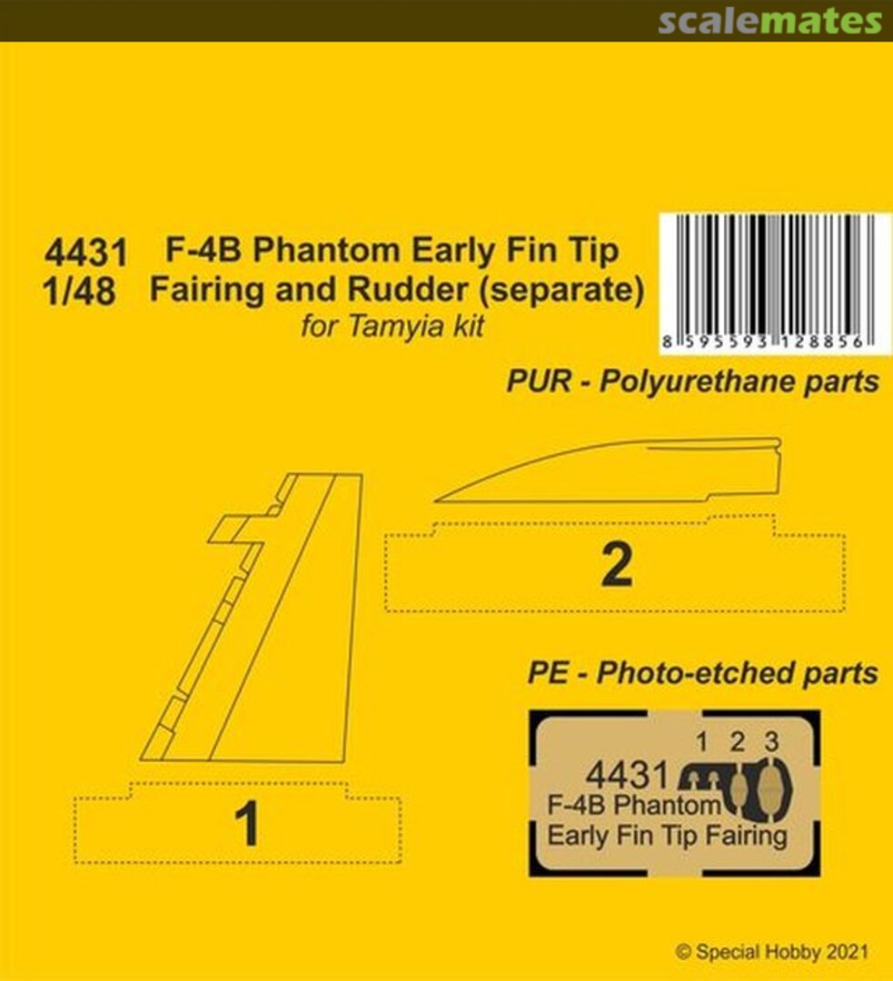Boxart F-4B Phantom Early Fin Tip Fairing and Rudder (separate) 4431 CMK Boxart F-4B Phantom Early Fin Tip Fairing and Rudder (separate) 4431 CMK