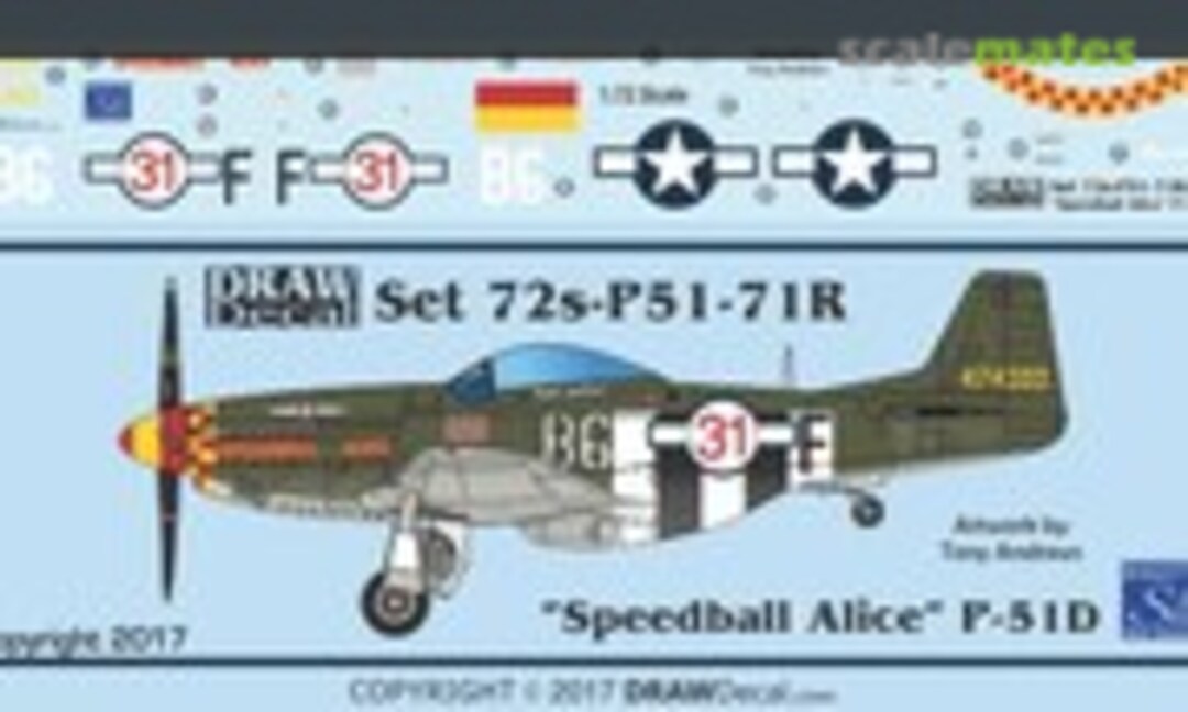 1:72 "Speedball Alice" P-51D (Draw Decal 72-P-51-71R)