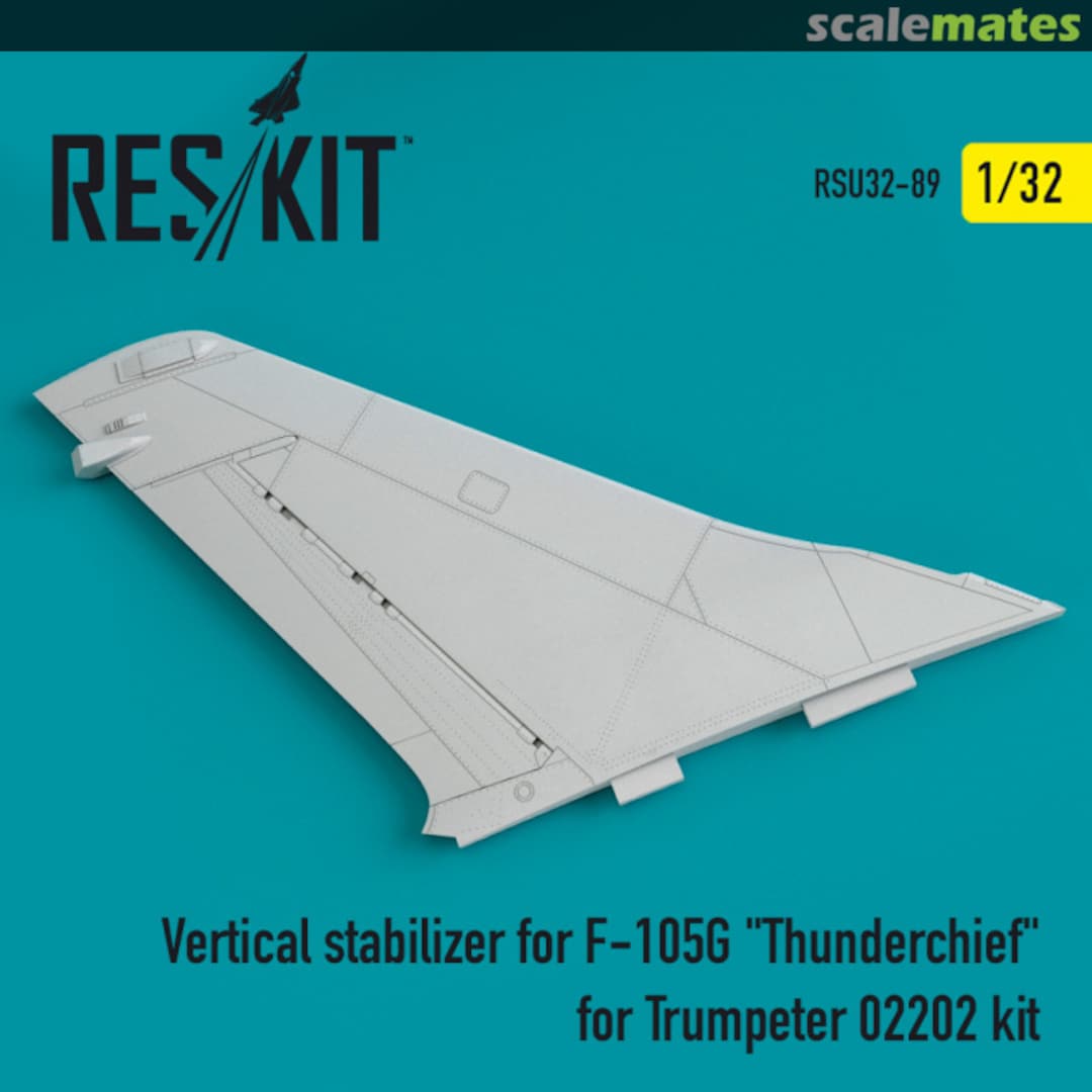 Boxart F-105G Thunderchief - vertical stabilizer (Trumpeter 02202) RSU32-0089 ResKit Boxart F-105G Thunderchief - vertical stabilizer (Trumpeter 02202) RSU32-0089 ResKit