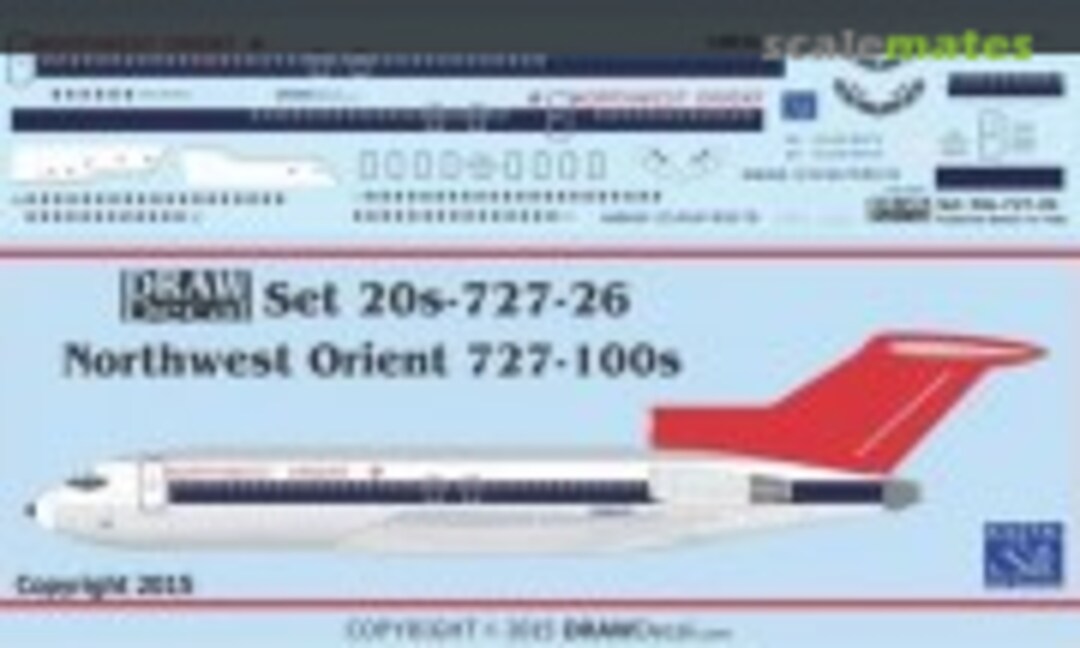 1:200 Northwest Orient 727-100s (Draw Decal 20-727-26) 20-727-26