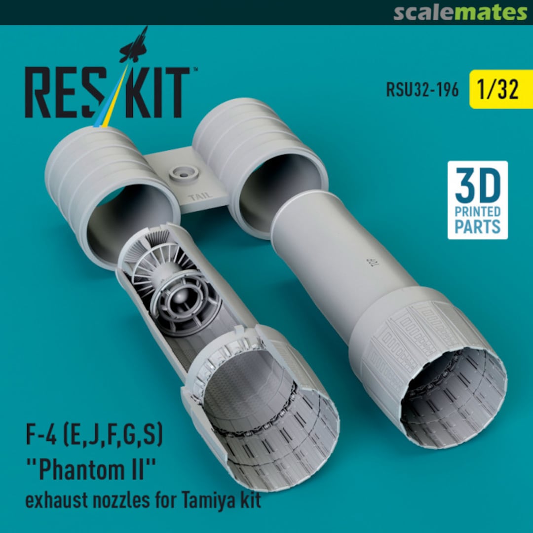 Boxart F-4 (E, J, F, G, S) Phantom II exhaust nozzles (3D Printed) RSU32-0196 ResKit