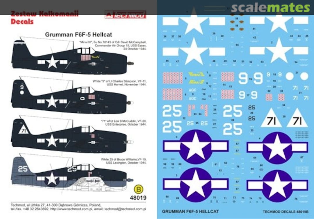 Boxart Grumman F6F-5 Hellcat 48019 Techmod Boxart Grumman F6F-5 Hellcat 48019 Techmod